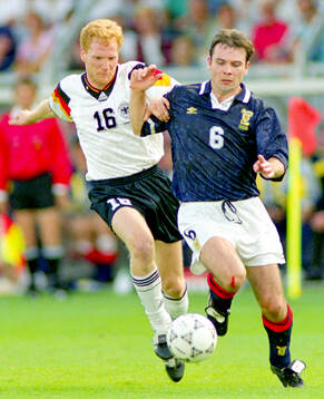 Germanys Matthias Sammer against Scotlands Brian McClair