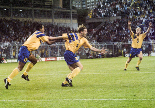 Martin Dahlin och Jan Eriksson, Sverige jublar