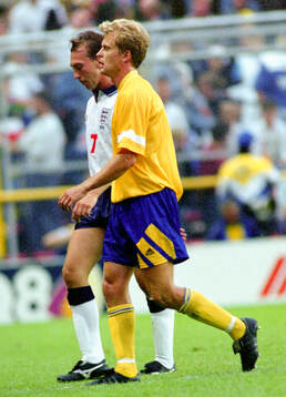 Englands David Platt and Swedens Jonas Thern