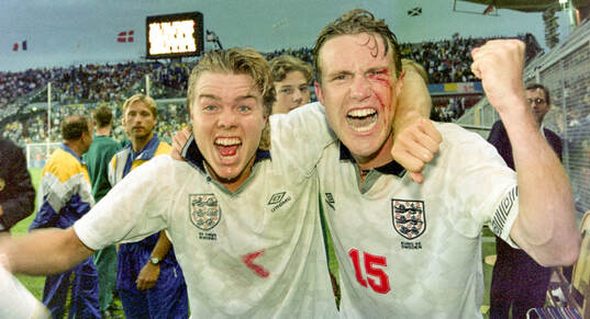Swedens goal scorers Tomas Brolin and Jan Eriksson