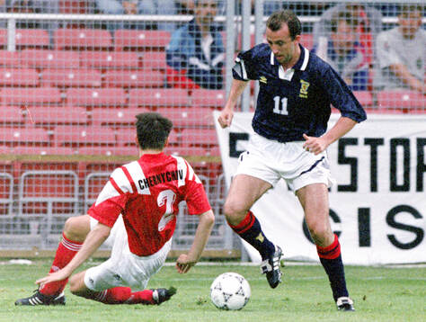 Scotlands Gary McAllister against Andrey Chernyshov of CIS