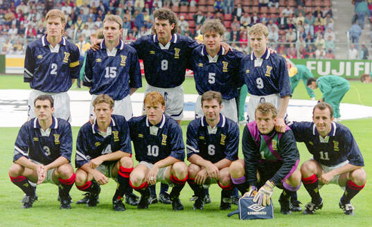 Scotland team grooup photo. Back row L-R: Richard Gough,