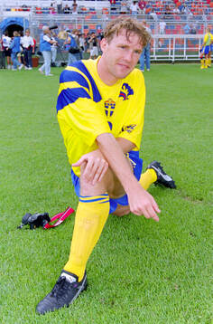 Swedens Jan Eriksson at training