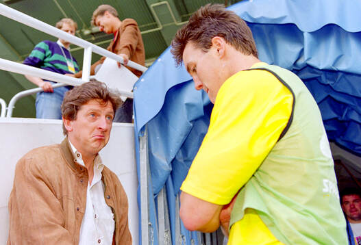 Swedens Patrik Andersson and Roy Hodgson