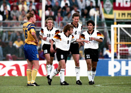 Thomas Hässler, Guido Buchwald, Karlheinz Riedle, Tyskland