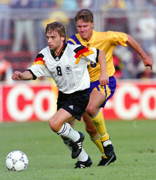 Germanys Thomas Hassler against Swedens Joakim Nilsson