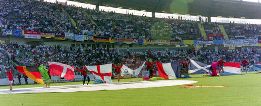 Nation flags from the participating countries at Ullevi