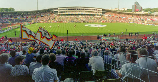 Spectators at Ullevi Stadium in Gothenburg