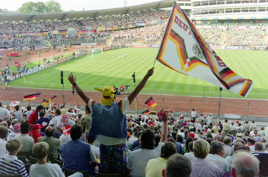 Spectators at Ullevi Stadium in Gothenburg