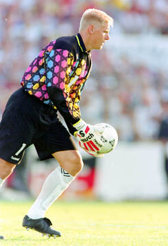 Denmarks goalkeeper Peter Schmeichel