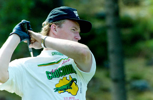 Tomas Forslund spelar golf i Halmstad