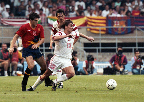 OS 1992, Fotboll, Final, Polen - Spanien, 2-3