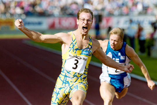Thomas Leandersson, Sverige vinner 100 m