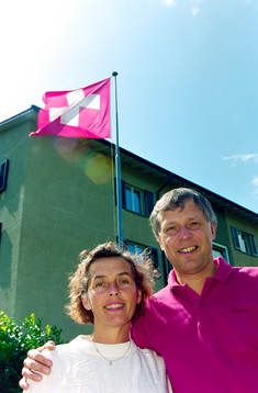 Fru Birgit och Conny Evensson, tränare i Kloten