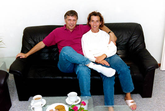 Conny Evensson, tränare med fru Birgit