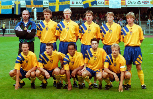 Fotboll, VM-Kval, Finland - Sverige, 0-1, lagbild,