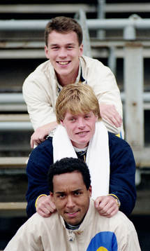 Martin Dahlin, Stefan Schwarz och Patrik Andersson, Sverige