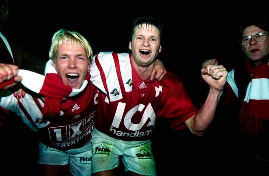 Målskyttarna Ulf Ottosson och Ola Svensson, Degerfors