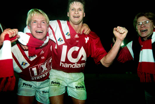 Målskyttarna Ulf Ottosson och Ola Svensson, Degerfors