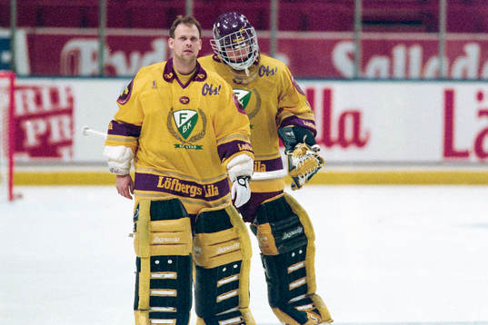 Jonas Eriksson och Anders Bergman, målvakter, Färjestad