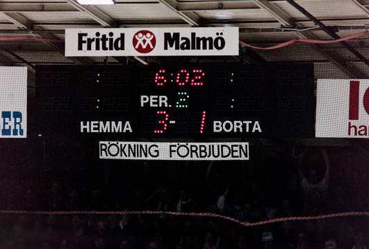 Resultattavlan på Malmö Isstadion