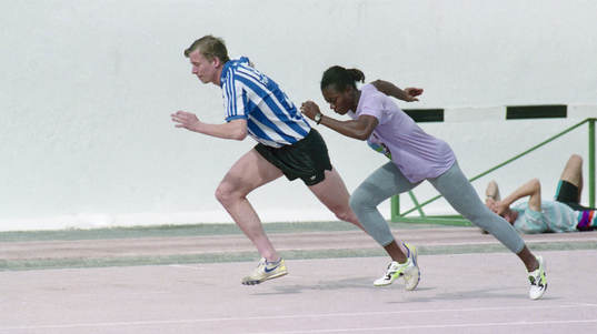 Johnny Ekström mot Merlene Ottey