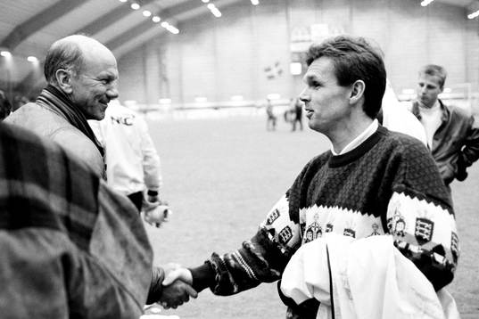 Tommy Svensson och Anders Linderoth, tränare i Hässleholm