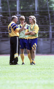 Tommy Svensson, förbundskapten, Stefan Schwarz och Tomas