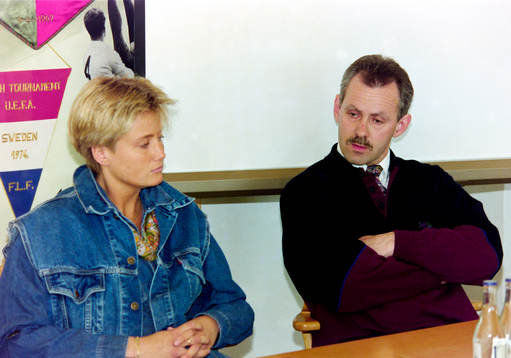 Ulrika Kristoffersson och Inge Larsson, tränare, Öxabäck