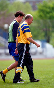 Joachim Bkörklund och Tommy Svensson, förbundskapten
