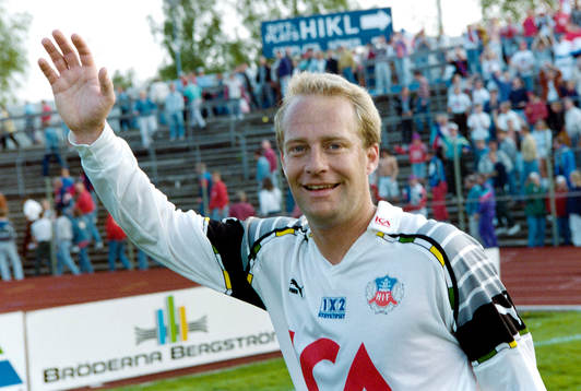 Helsingborgs målskytt Mats Magnusson jublar