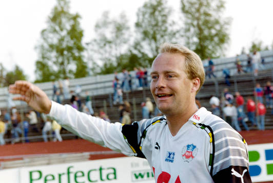 Helsingborgs målskytt Mats Magnusson jublar