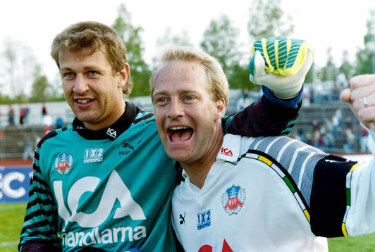 Sven Andersson, målvakt och Mats Magnusson, Helsingborg