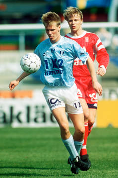 Fotboll, Fredrik Dahlström, Malmö FF och Mikael Nilsson,
