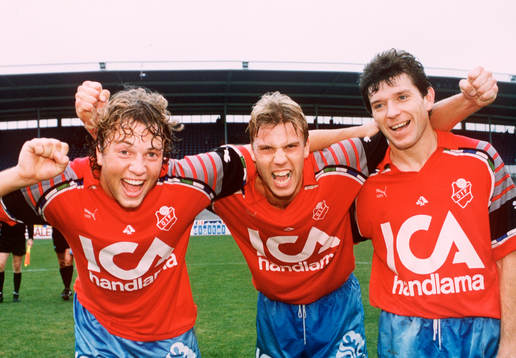 Fotboll, Öster, anfall, Andreas Bild, Hans Eklund och A.
