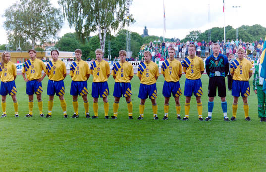 Startelva, fr.v. Henrik Larsson, Jonny Rödlund, Stefan
