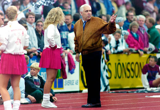 Hässleholms ordförande Lennart Persson innan matchstart