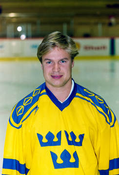 Stefan Larsson i landslagströja