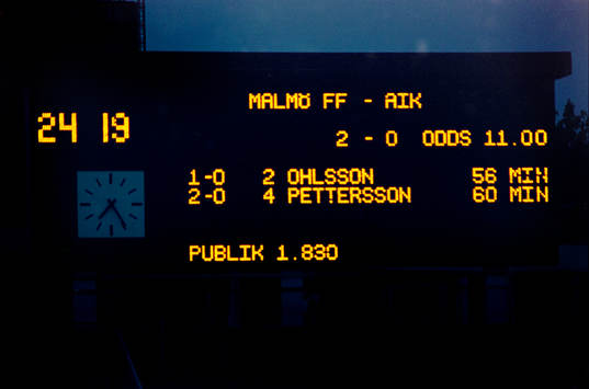 Resultattavlan på Malmö stadion