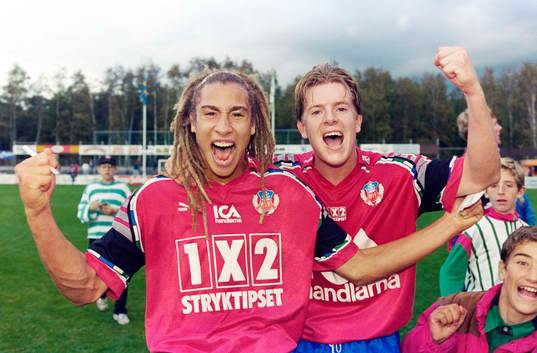 Henrik Larsson och Jesper Ljung, målskyttar i Helsingborg
