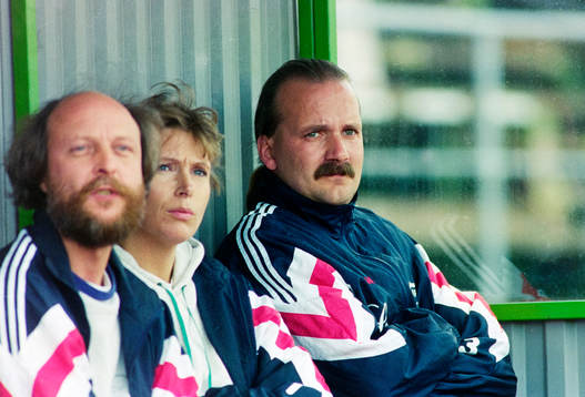 Jan Axelsson, tränare i Uddevalla till höger