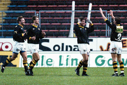 Dick Lidman och Krister Nordin, AIK jublar