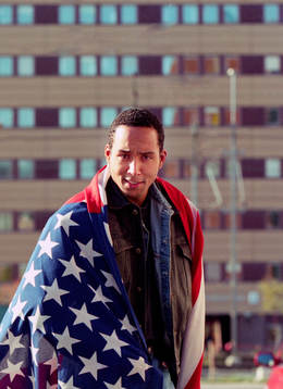 Martin Dahlin i USA.s flagga