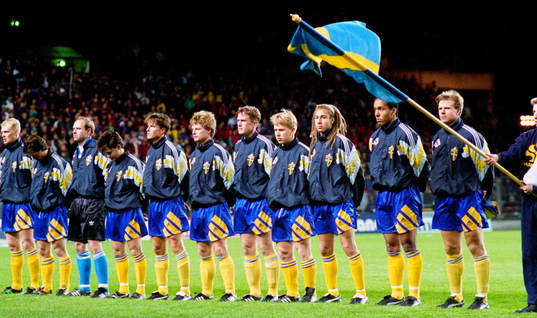 Fotboll, VM-Kval, Sverige - Finland, 3-2, lagbild,