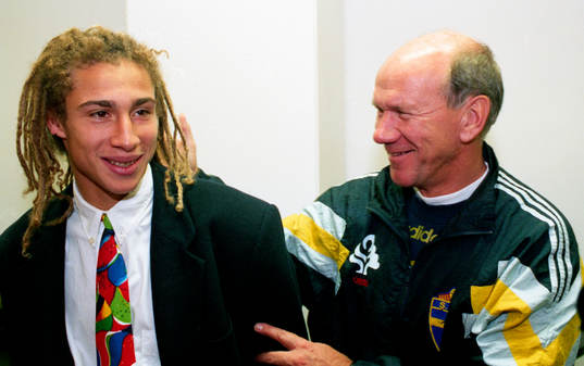 Henrik Larsson och Tommy Svensson, förbundskapten möter