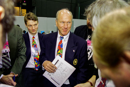 Hans Hultman och Tommy Svensson, förbundskapten i Sverige
