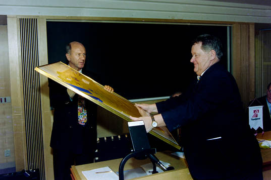 Förbundskapten Tommy Svensson och Lars-Gunnar Björklund,