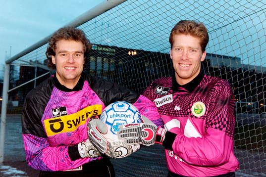 Conny Johansson, målvakt i Häcken och Kjell Johansson,