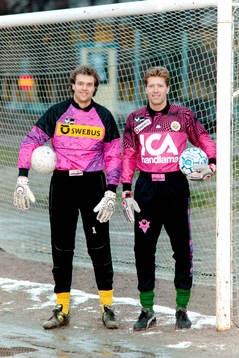Conny Johansson, målvakt i Häcken och Kjell Johansson,