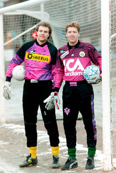 Conny Johansson, målvakt i Häcken och Kjell Johansson,